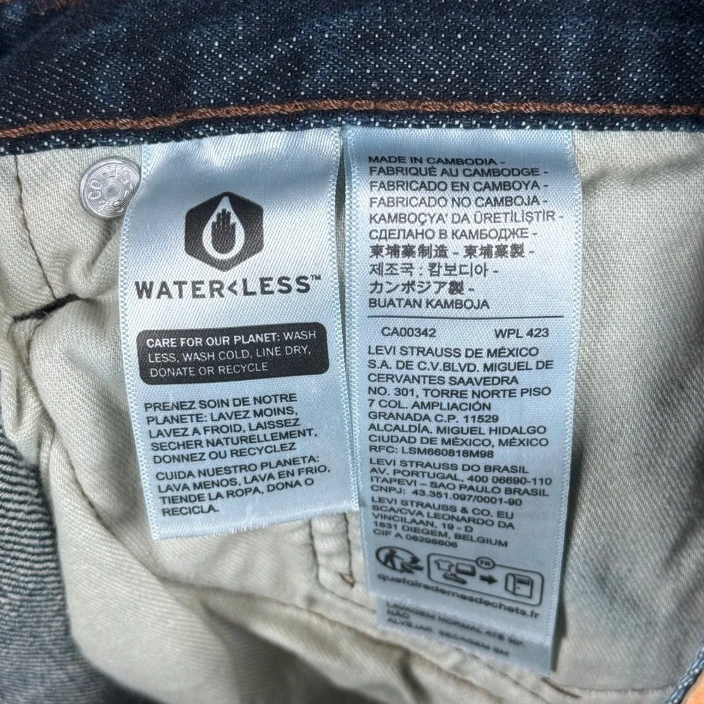 Levis 527 Slim Bootcut Jeans Mens 36x32 Dark Wash Denim Blue WaterLess 527-0534
